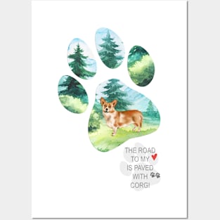 Pawprint Corgi Posters and Art